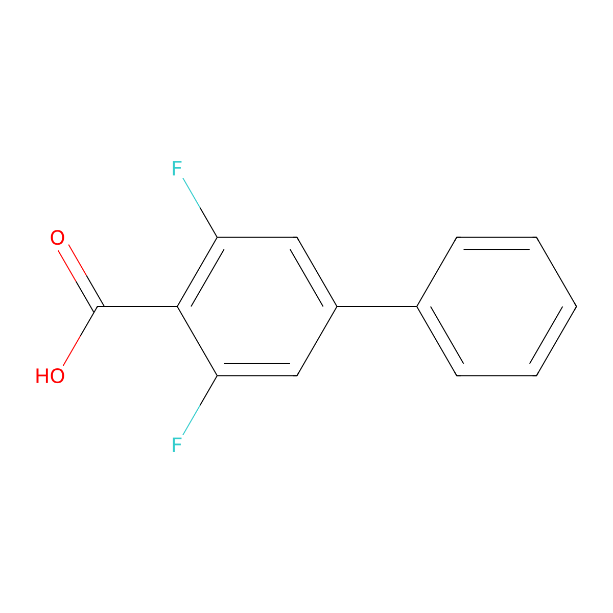 3,5-Difluorobiphenyl-4-carboxylic acid molecular structure, CAS 505083-02-3