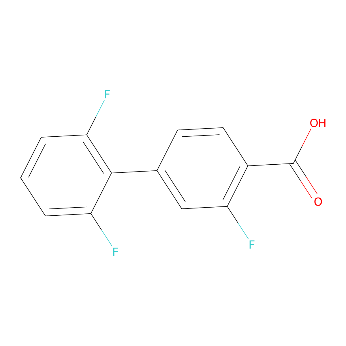 4-(2,6-Difluorophenyl)-2-fluorobenzoic acid molecular structure, CAS 505083-03-4