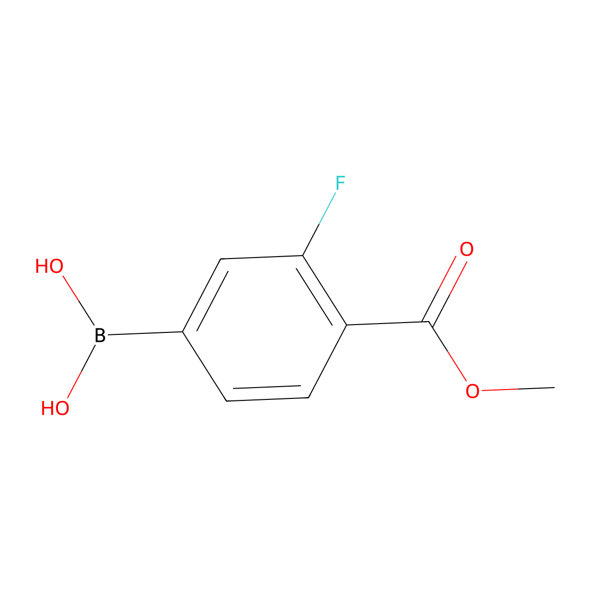 3-Fluoro-4-(methoxycarbonyl)benzeneboronic acid molecular structure, CAS 505083-04-5