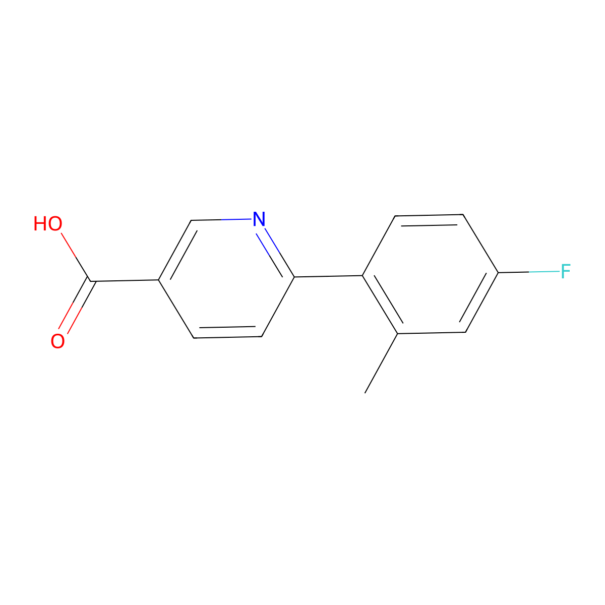 6-(4-Fluoro-2-methylphenyl)pyridine-3-carboxylic acid molecular structure, CAS 505083-05-6