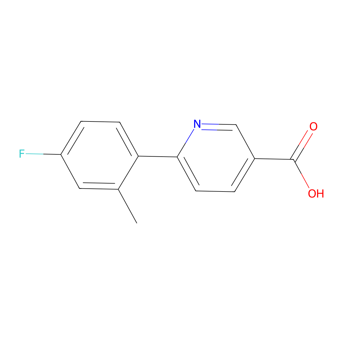 6-(4-Fluoro-2-methylphenyl)pyridine-3-carboxylic acid molecular structure, CAS 505083-05-6
