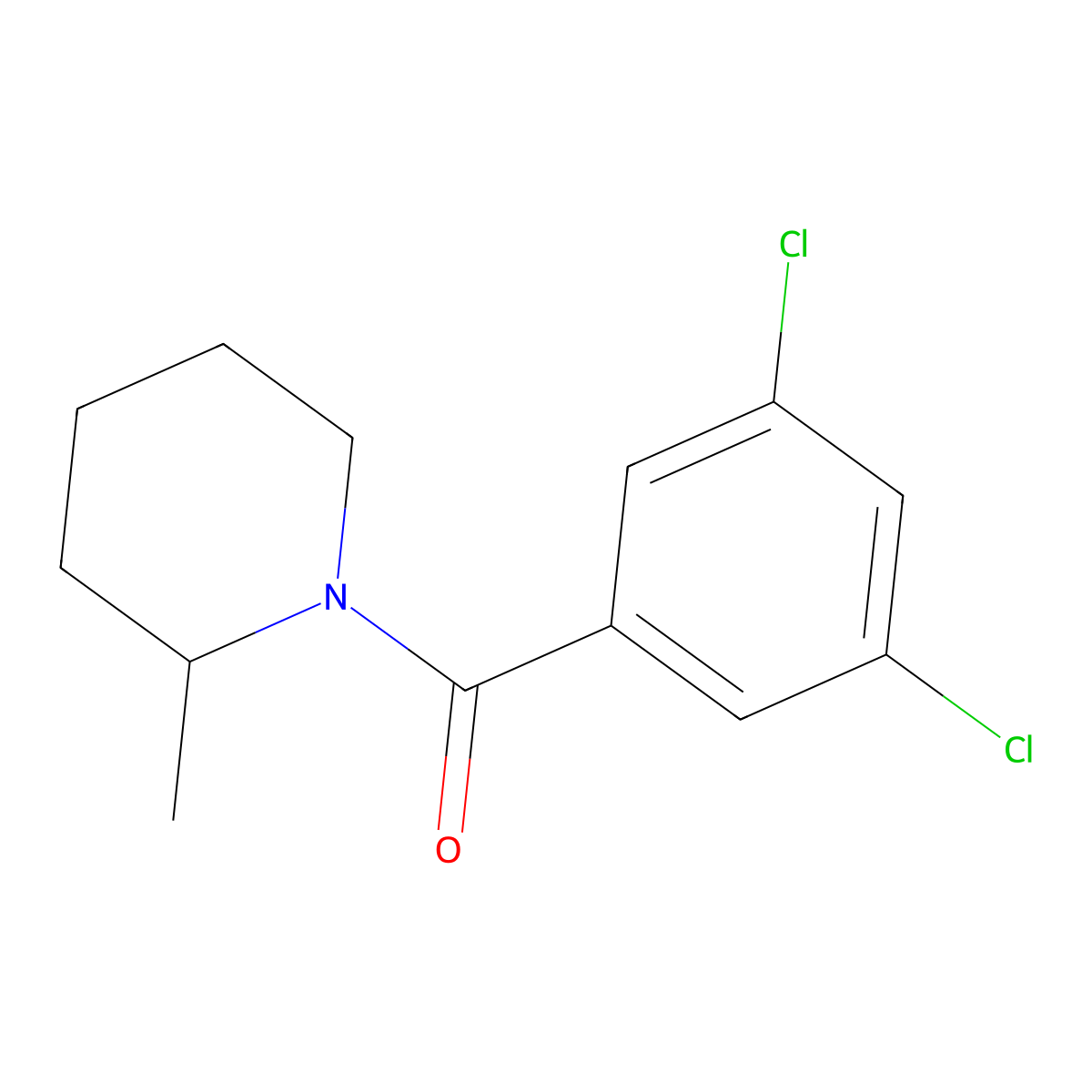 (3,5-Dichlorophenyl)(2-methyl-1-piperidinyl)methanone molecular structure, CAS 505084-50-4