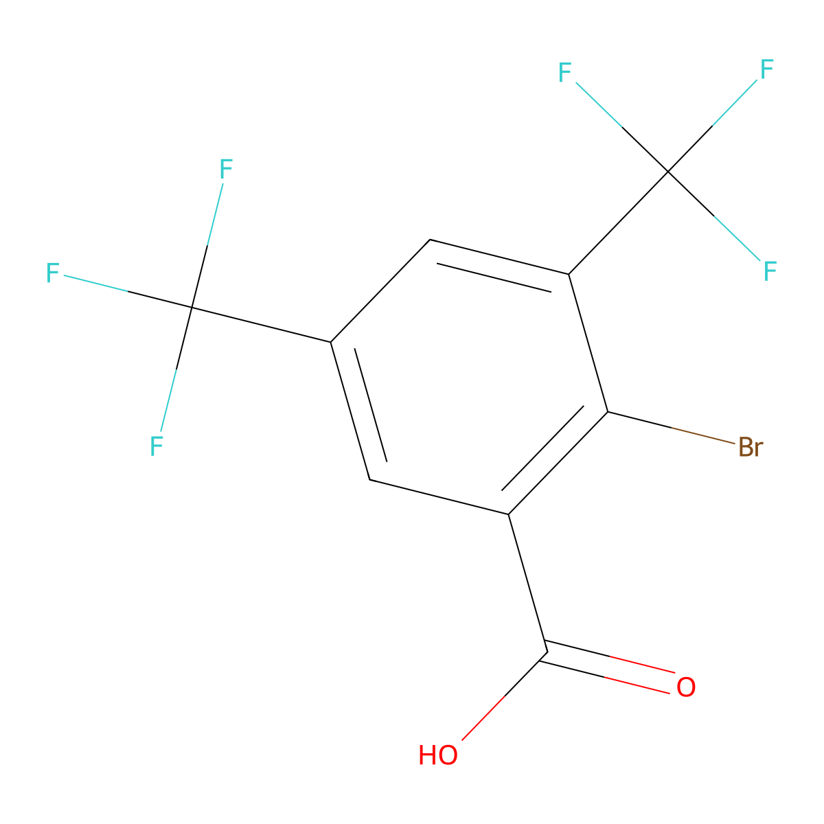 2-Bromo-3,5-bis(trifluoromethyl)benzoic acid molecular structure, CAS 505084-54-8