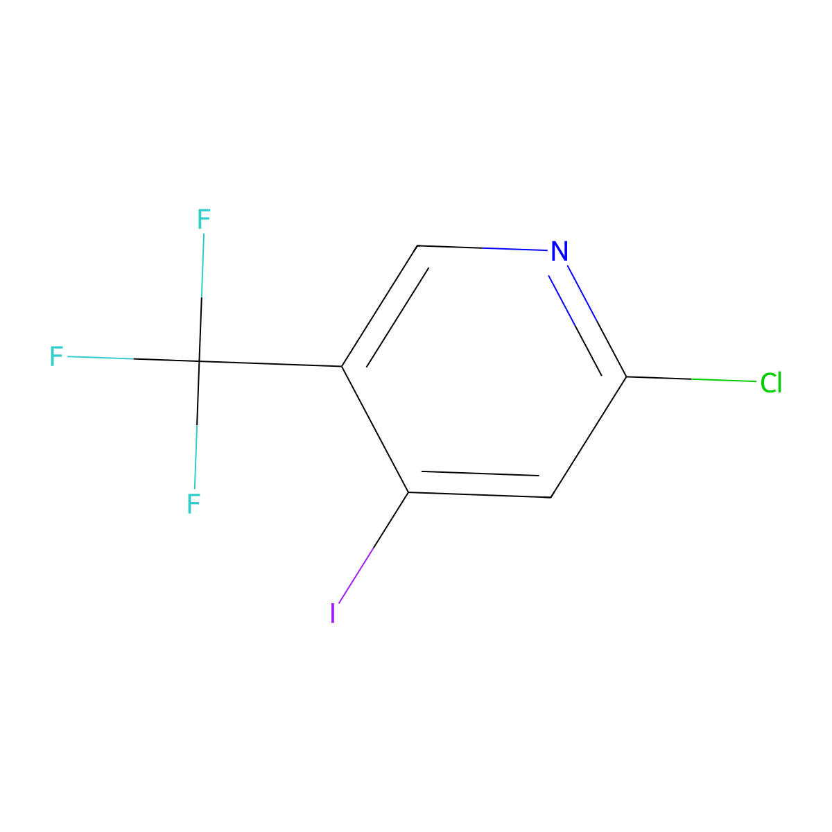 2-Chloro-4-iodo-5-(trifluoromethyl)pyridine molecular structure, CAS 505084-55-9