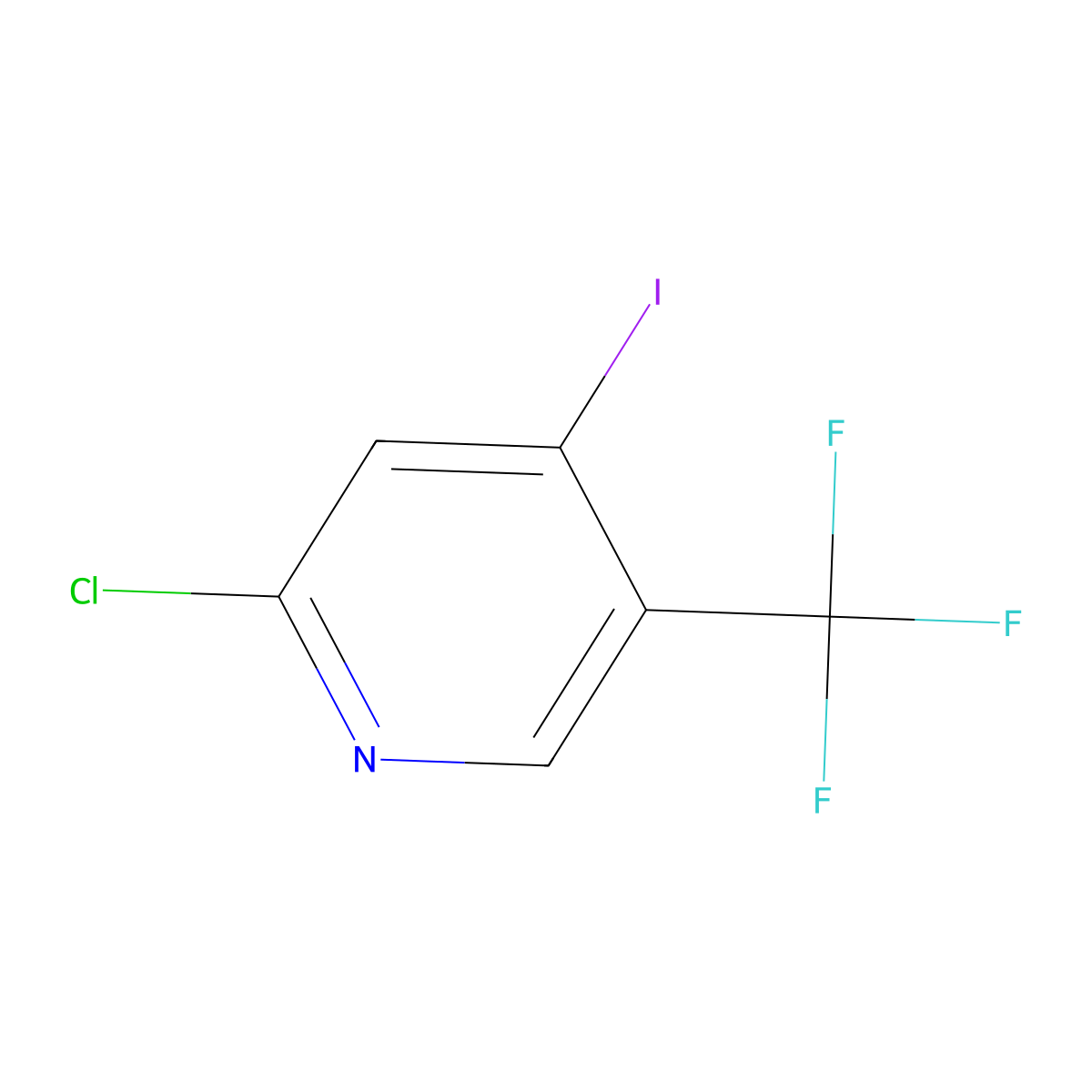 2-Chloro-4-iodo-5-(trifluoromethyl)pyridine molecular structure, CAS 505084-55-9