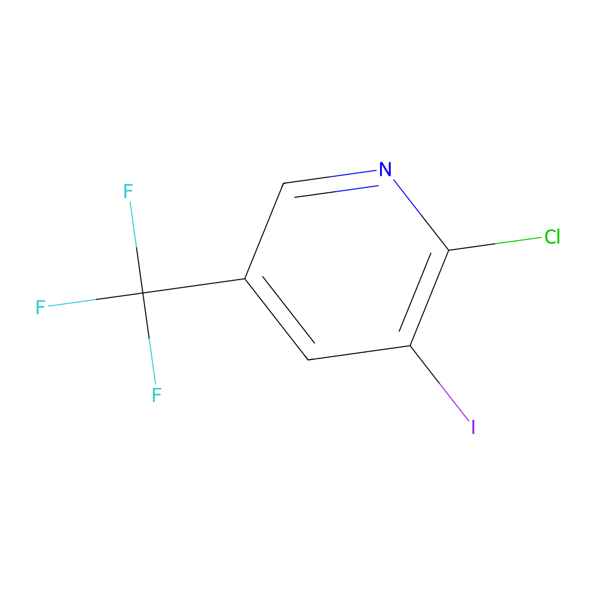 2-Chloro-3-iodo-5-(trifluoromethyl)pyridine molecular structure, CAS 505084-56-0