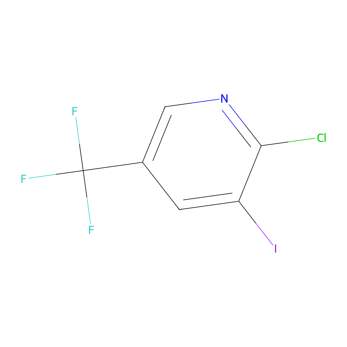 2-Chloro-3-iodo-5-(trifluoromethyl)pyridine molecular structure, CAS 505084-56-0