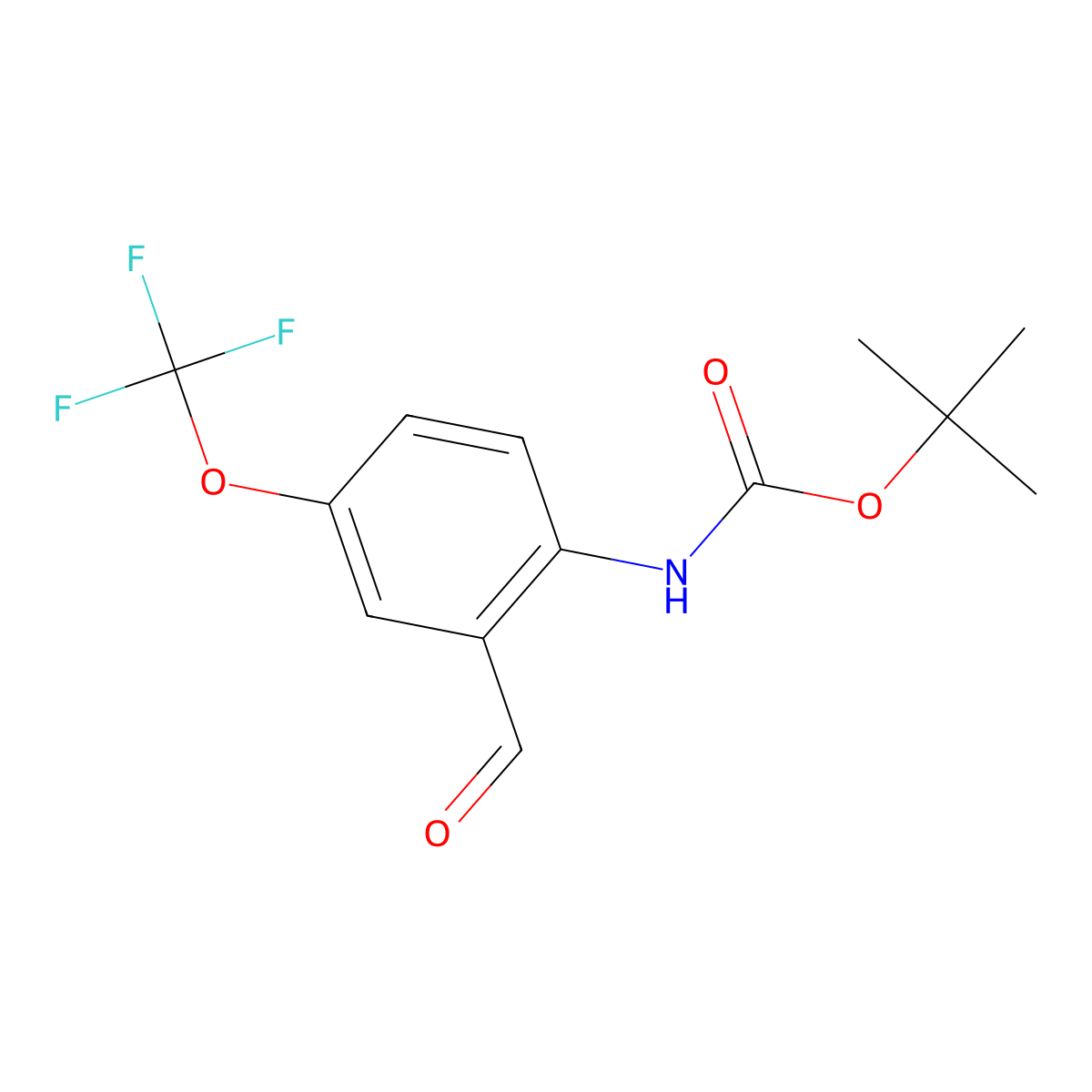 1,1-Dimethylethyl N-(2-formyl-4-(trifluoromethoxy)phenyl)carbamate molecular structure, CAS 505084-60-6