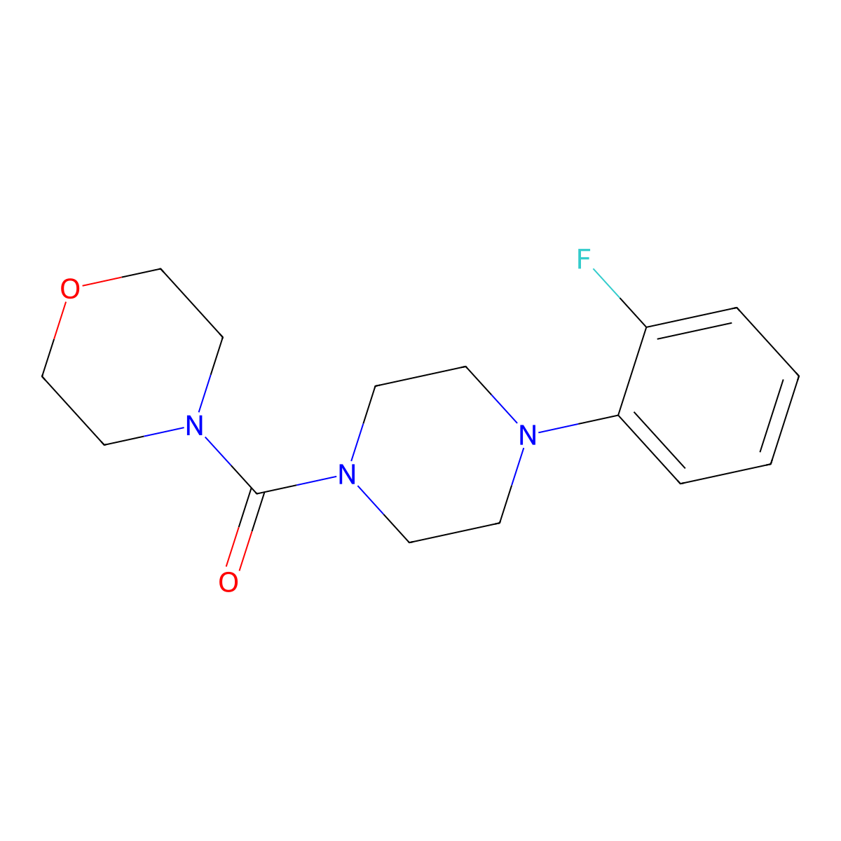 4-[4-(2-Fluorophenyl)piperazine-1-carbonyl]morpholine molecular structure, CAS 505088-19-7
