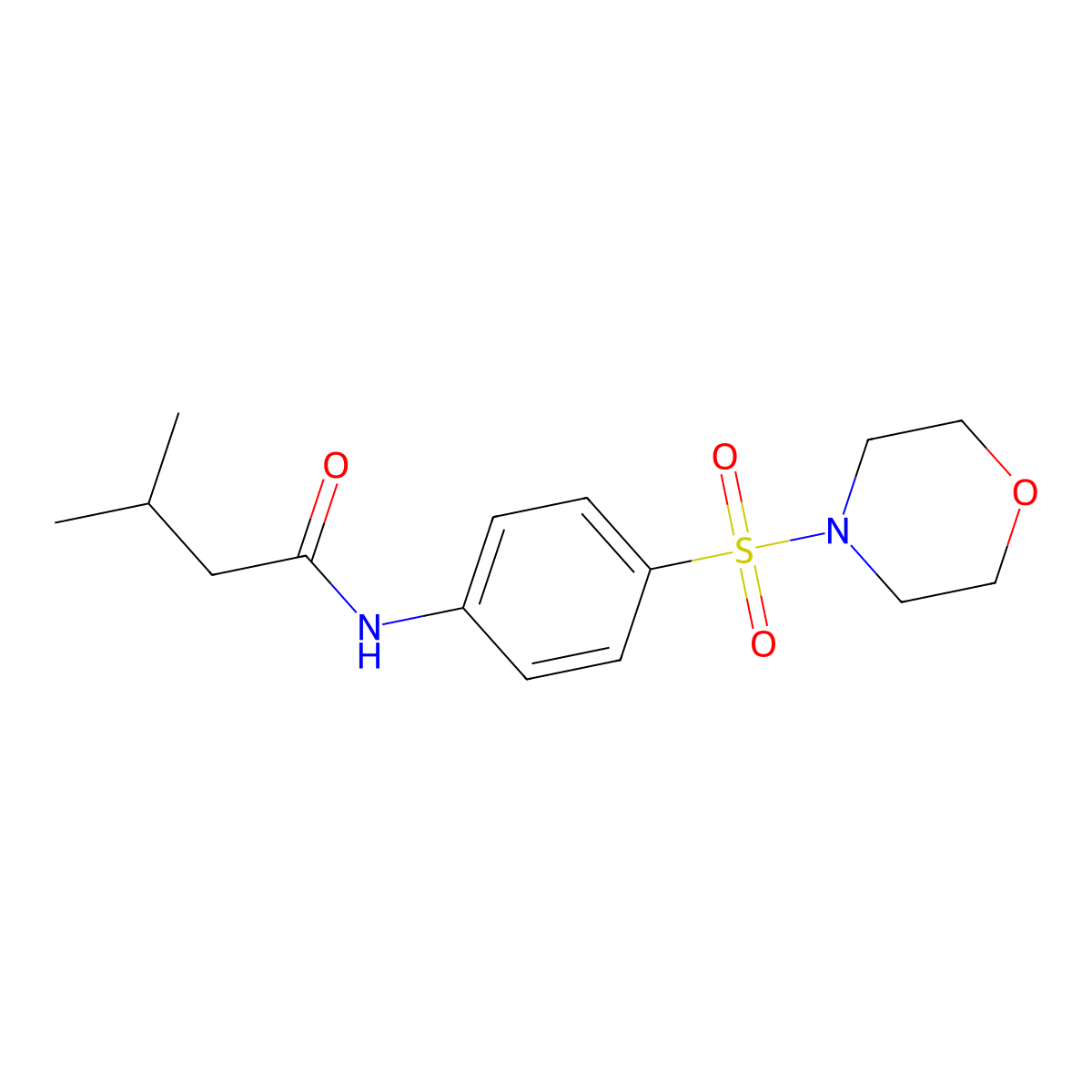 3-methyl-N-[4-(morpholin-4-ylsulfonyl)phenyl]butanamide molecular structure, CAS 505088-24-4