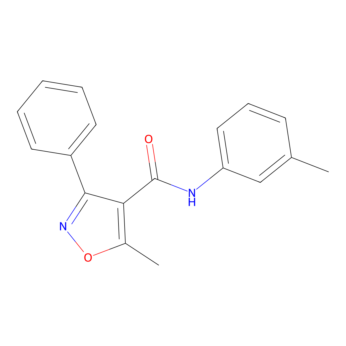 5-methyl-N-(3-methylphenyl)-3-phenyl-1,2-oxazole-4-carboxamide molecular structure, CAS 505088-43-7
