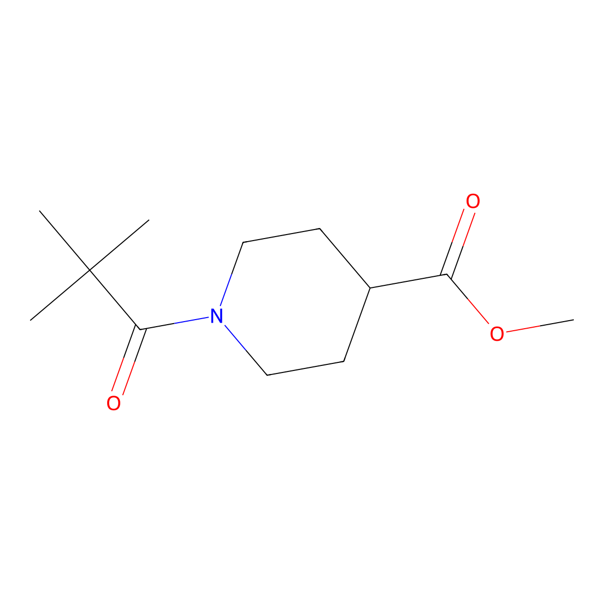 Methyl 1-(2,2-dimethylpropanoyl)piperidine-4-carboxylate molecular structure, CAS 505088-49-3