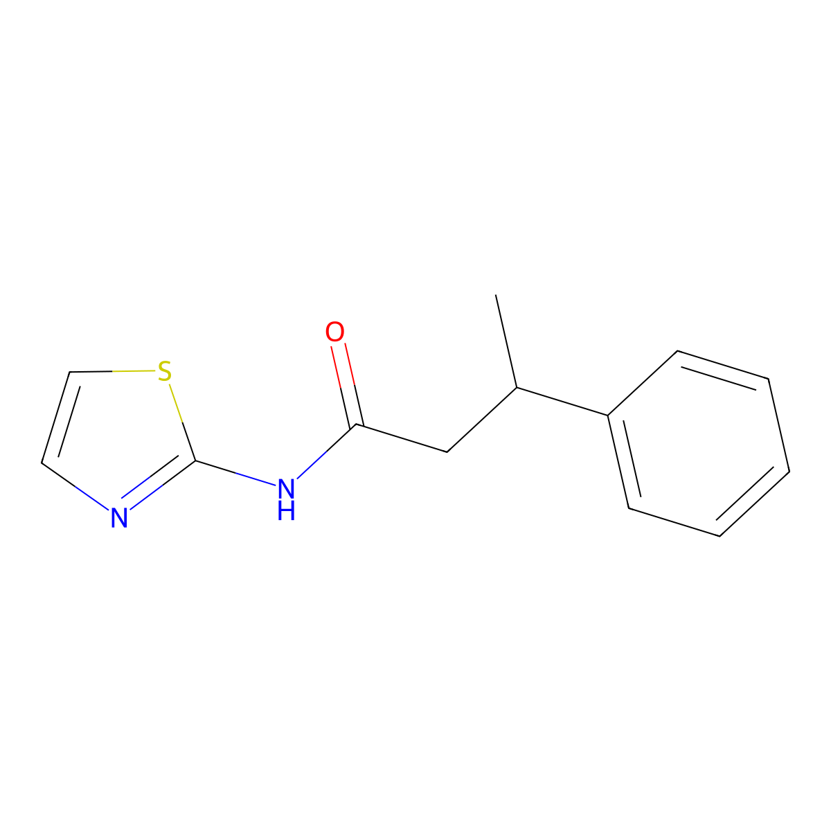 3-phenyl-N-(1,3-thiazol-2-yl)butanamide molecular structure, CAS 505088-65-3