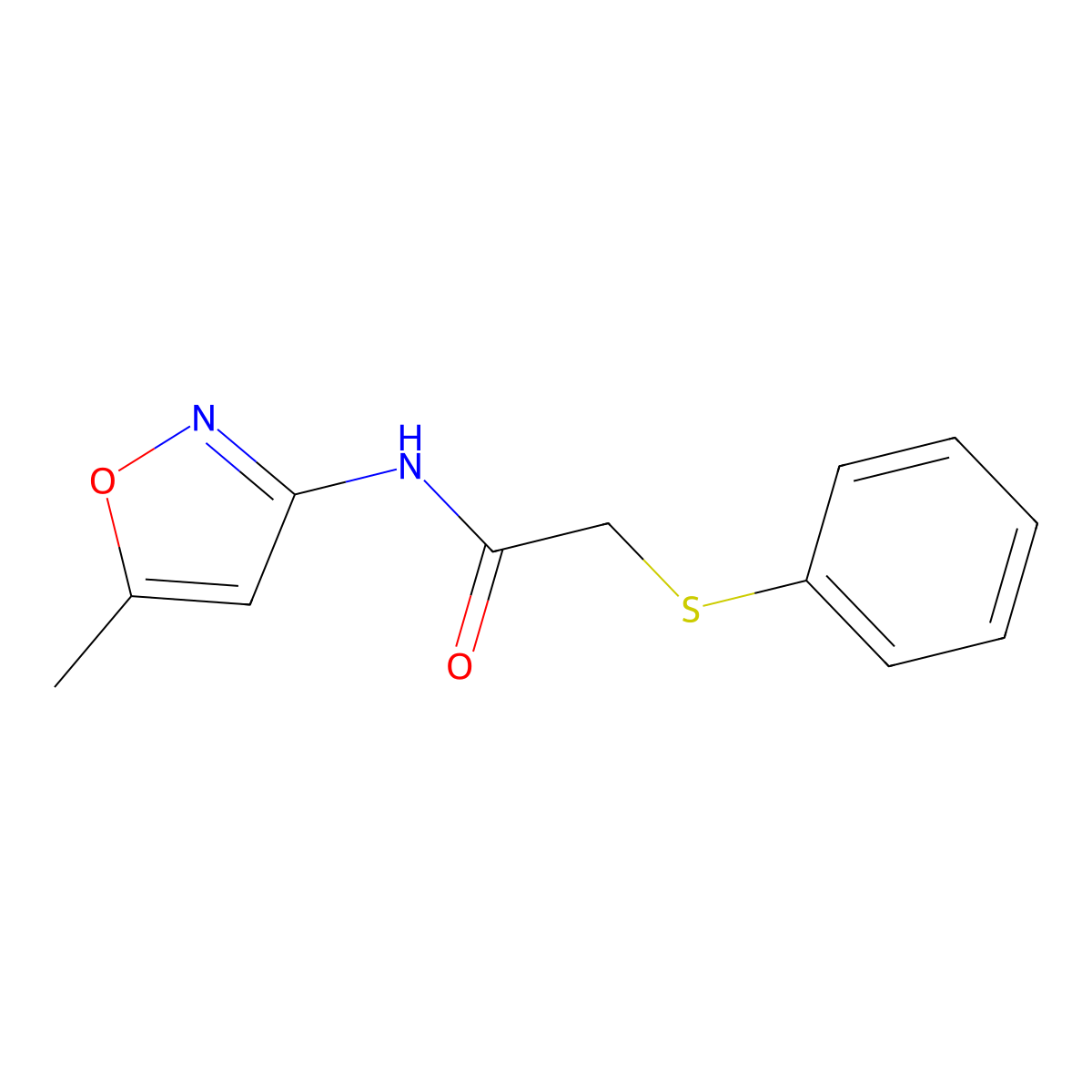 N-(5-methyl-1,2-oxazol-3-yl)-2-(phenylsulfanyl)acetamide molecular structure, CAS 505088-70-0