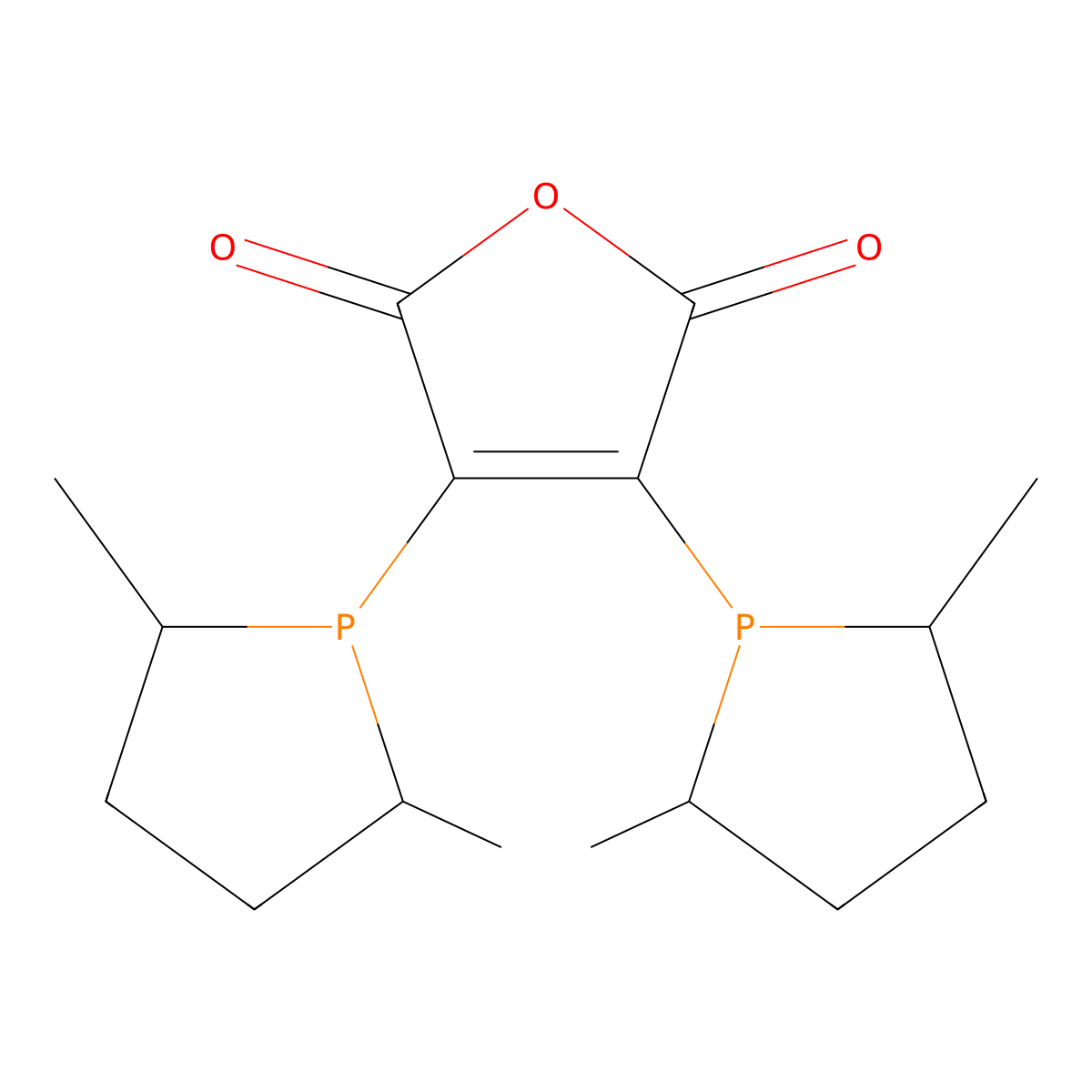 3,4-Bis(2R,5R)(2,5-dimethylphospholan-1-yl)furan-2,5-dione molecular structure, CAS 505092-86-4