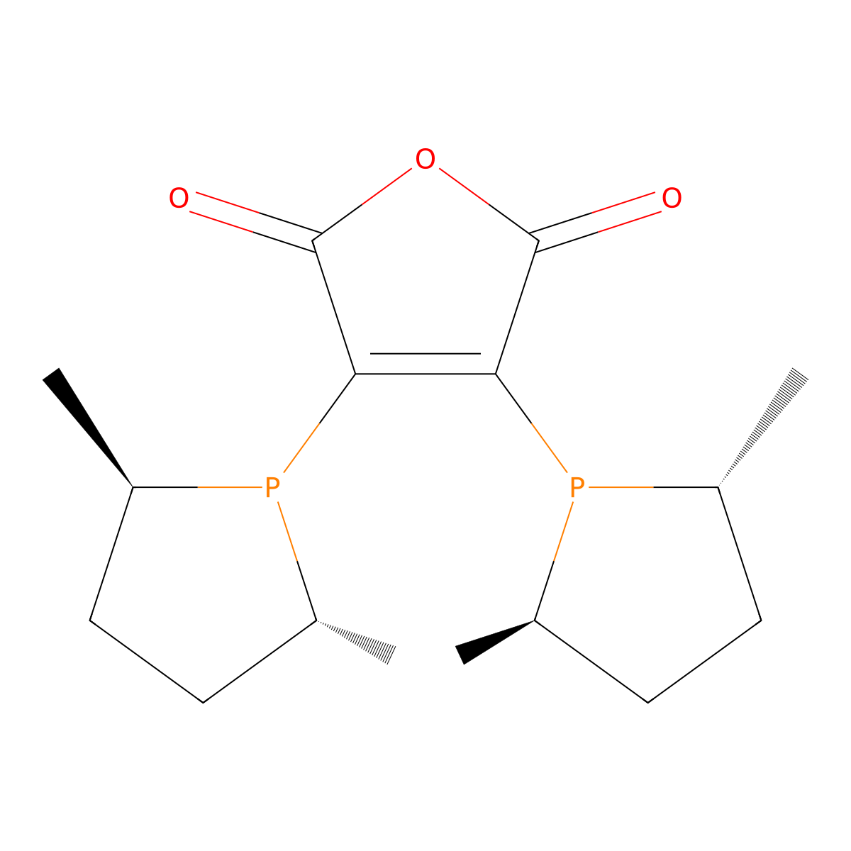 3,4-Bis(2R,5R)(2,5-dimethylphospholan-1-yl)furan-2,5-dione molecular structure, CAS 505092-86-4