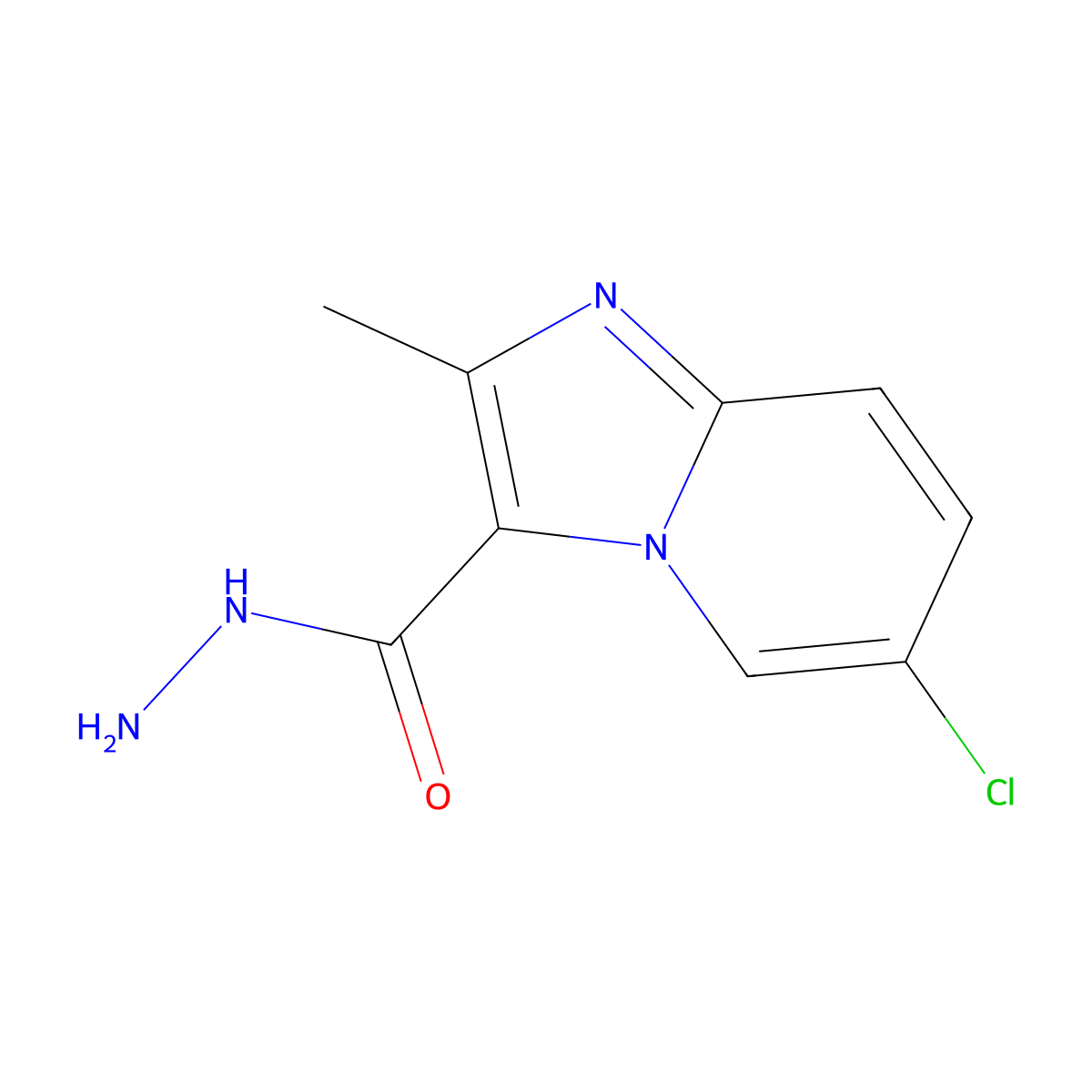 6-Chloro-2-methylimidazo[1,2-a]pyridine-3-carbohydrazide molecular structure, CAS 505095-12-5