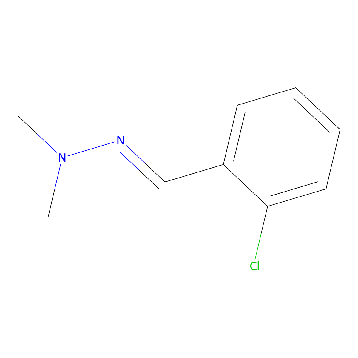 2-(2-Chlorobenzylidene)-1,1-dimethylhydrazine molecular structure, CAS 5051-47-8