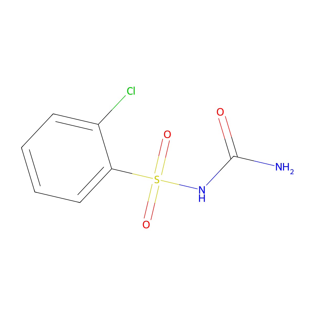 N-(aminocarbonyl)-2-chlorobenzenesulfonamide molecular structure, CAS 5051-77-4