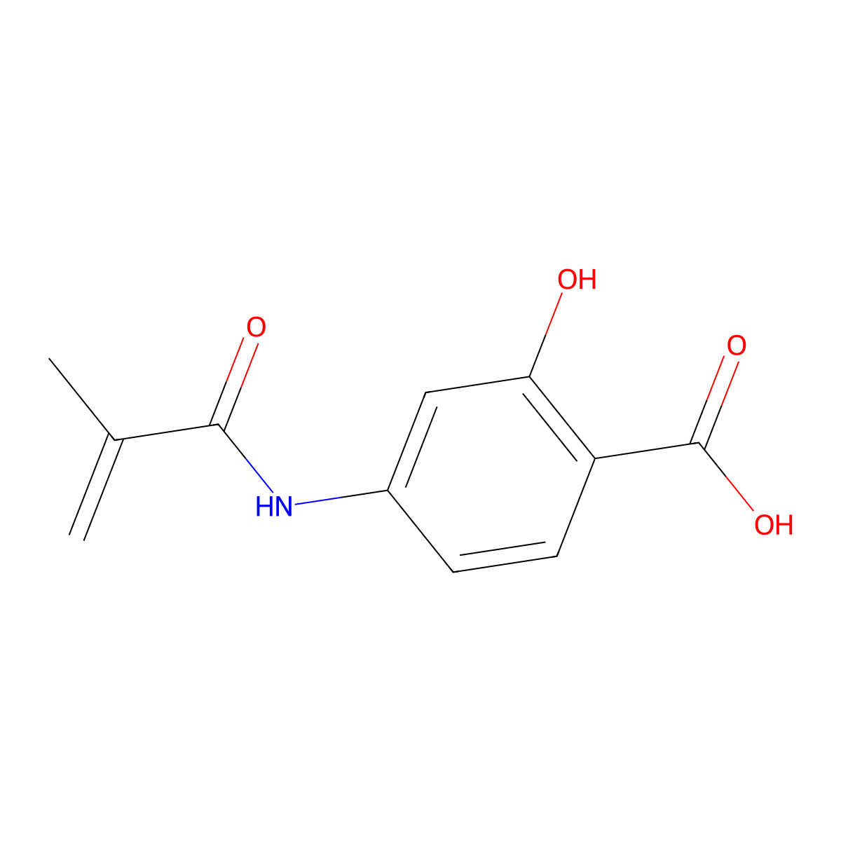 4-Methacrylamidosalicylic acid molecular structure, CAS 50512-48-6