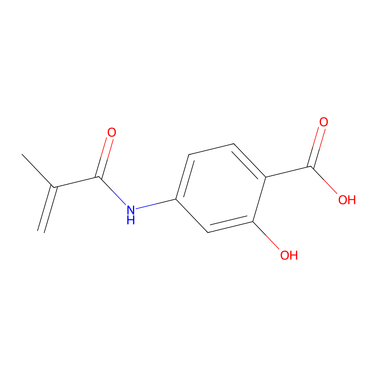 4-Methacrylamidosalicylic acid molecular structure, CAS 50512-48-6
