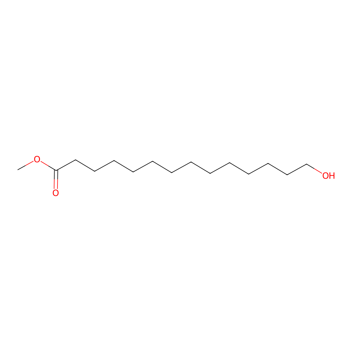 Methyl 14-hydroxytetradecanoate molecular structure, CAS 50515-98-5