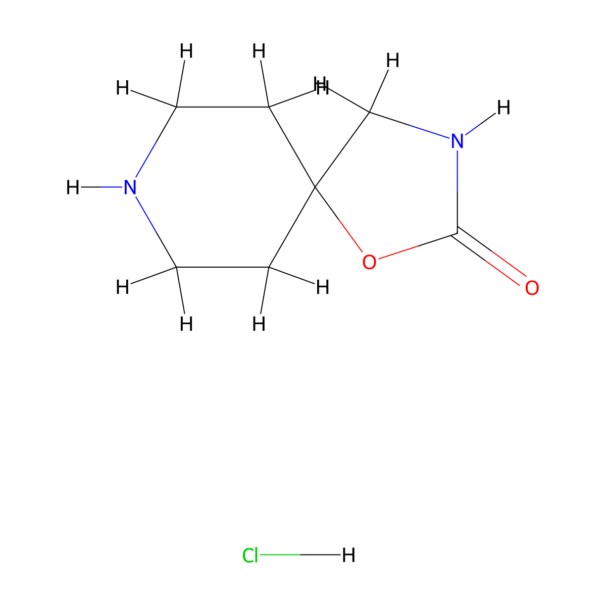 1-Oxa-3,8-diazaspiro[4.5]decan-2-one hydrochloride molecular structure, CAS 5052-96-0