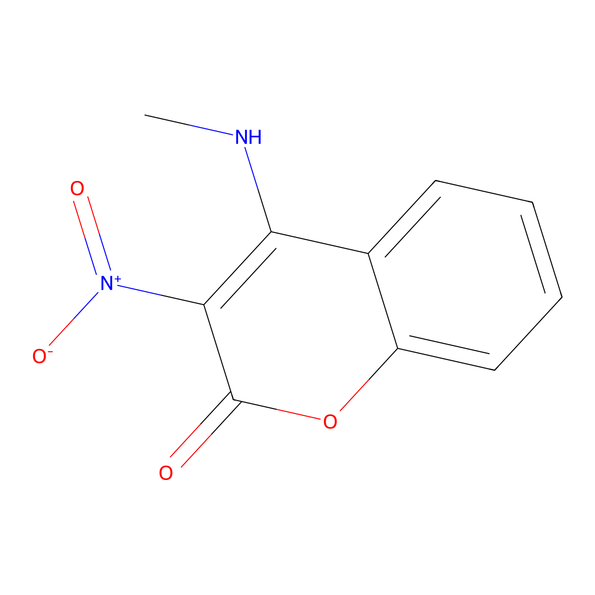 4-Methylamino-3-nitrocoumarin molecular structure, CAS 50527-26-9