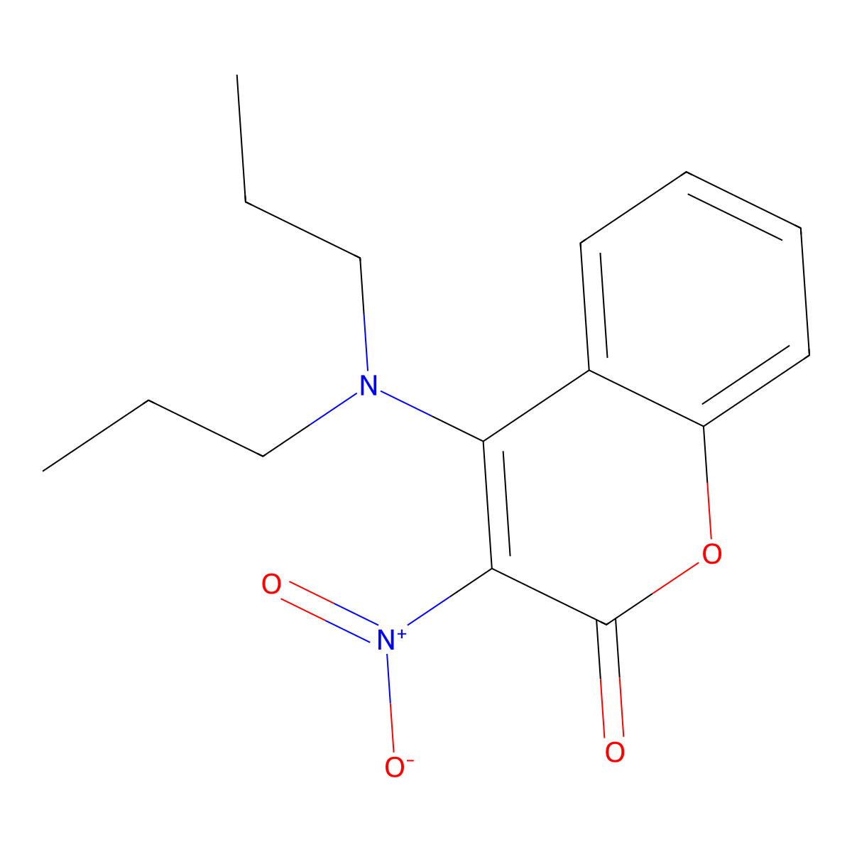 4-Dipropylamino-3-nitrocoumarin molecular structure, CAS 50527-32-7