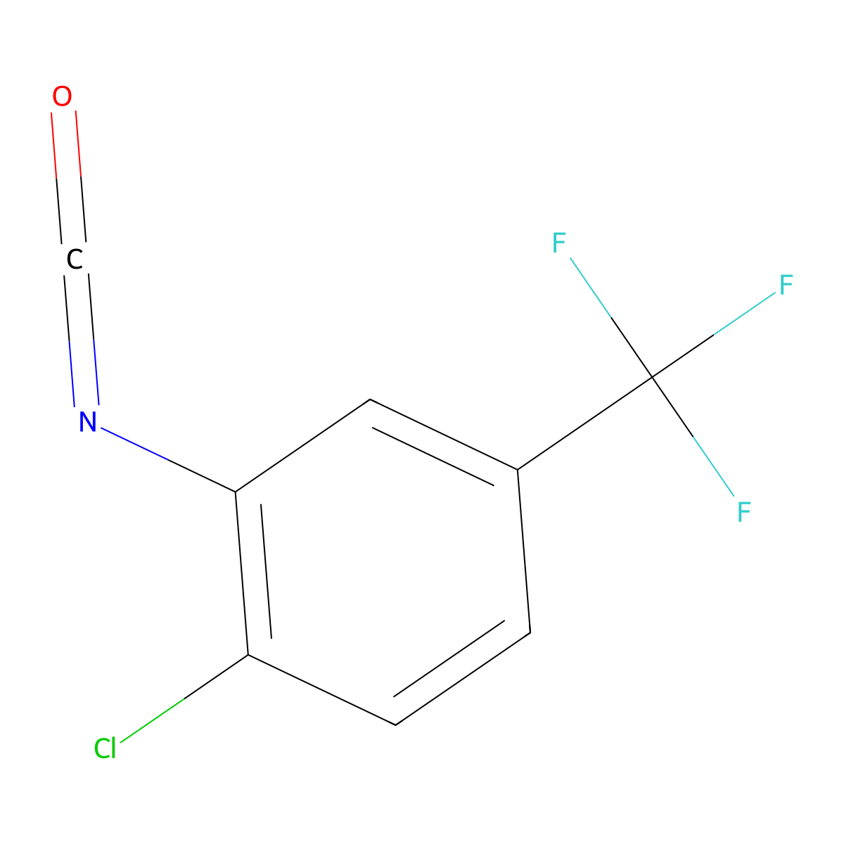 1-Chloro-2-isocyanato-4-(trifluoromethyl)benzene molecular structure, CAS 50528-86-4