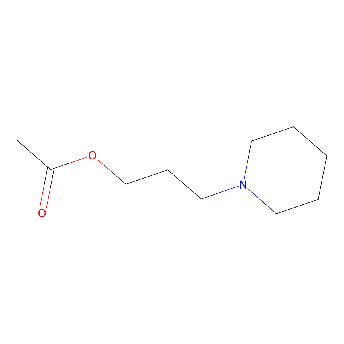 3-(1-Piperidinyl)propyl acetate hydrochloride molecular structure, CAS 50529-73-2