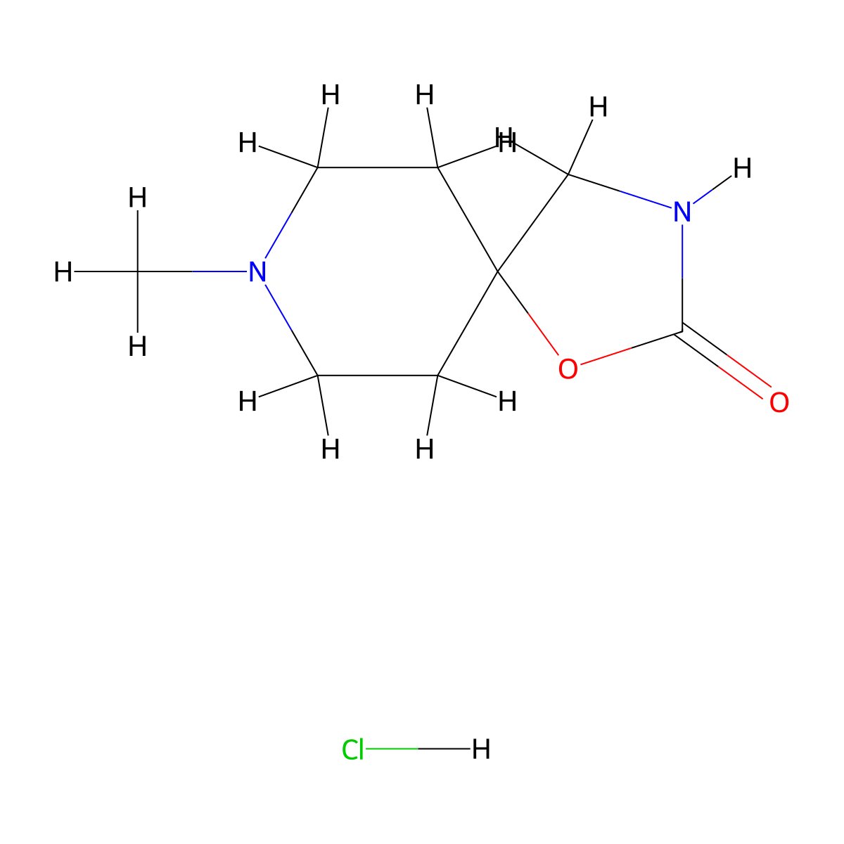 8-Methyl-1-oxa-3,8-diazaspiro[4.5]decan-2-one hydrochloride molecular structure, CAS 5053-10-1