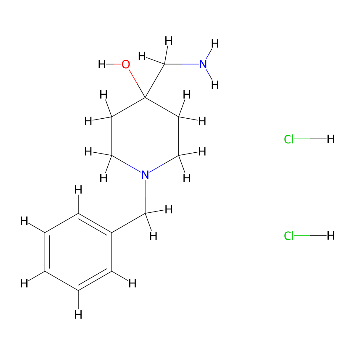 4-(Aminomethyl)-1-benzylpiperidin-4-ol dihydrochloride molecular structure, CAS 5053-13-4