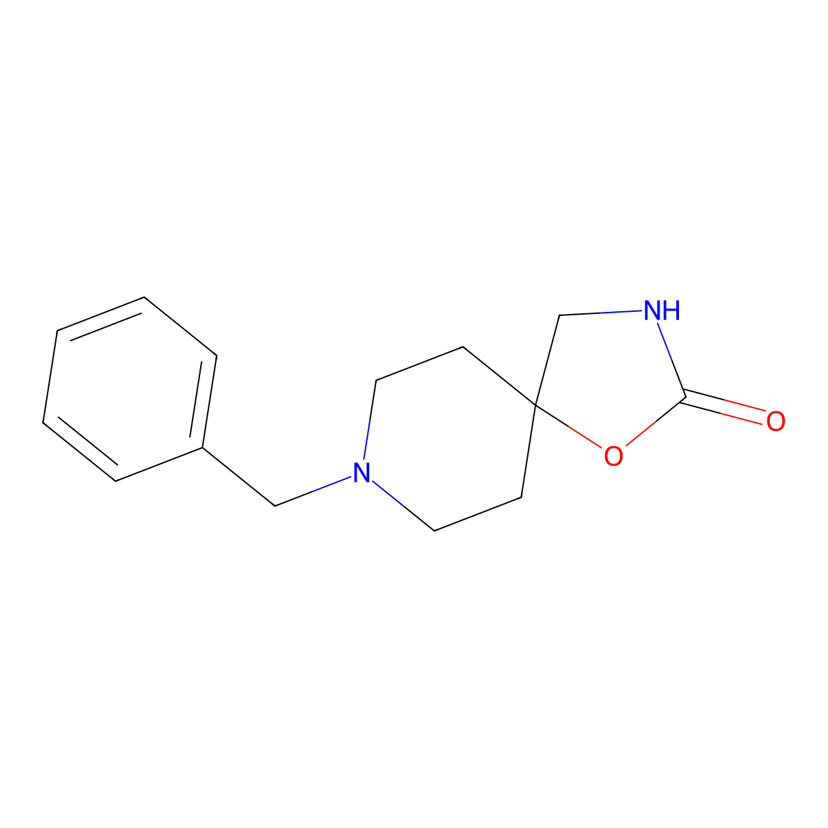 1-Oxa-3,8-diazaspiro(4.5)decan-2-one, 8-benzyl- molecular structure, CAS 5053-14-5