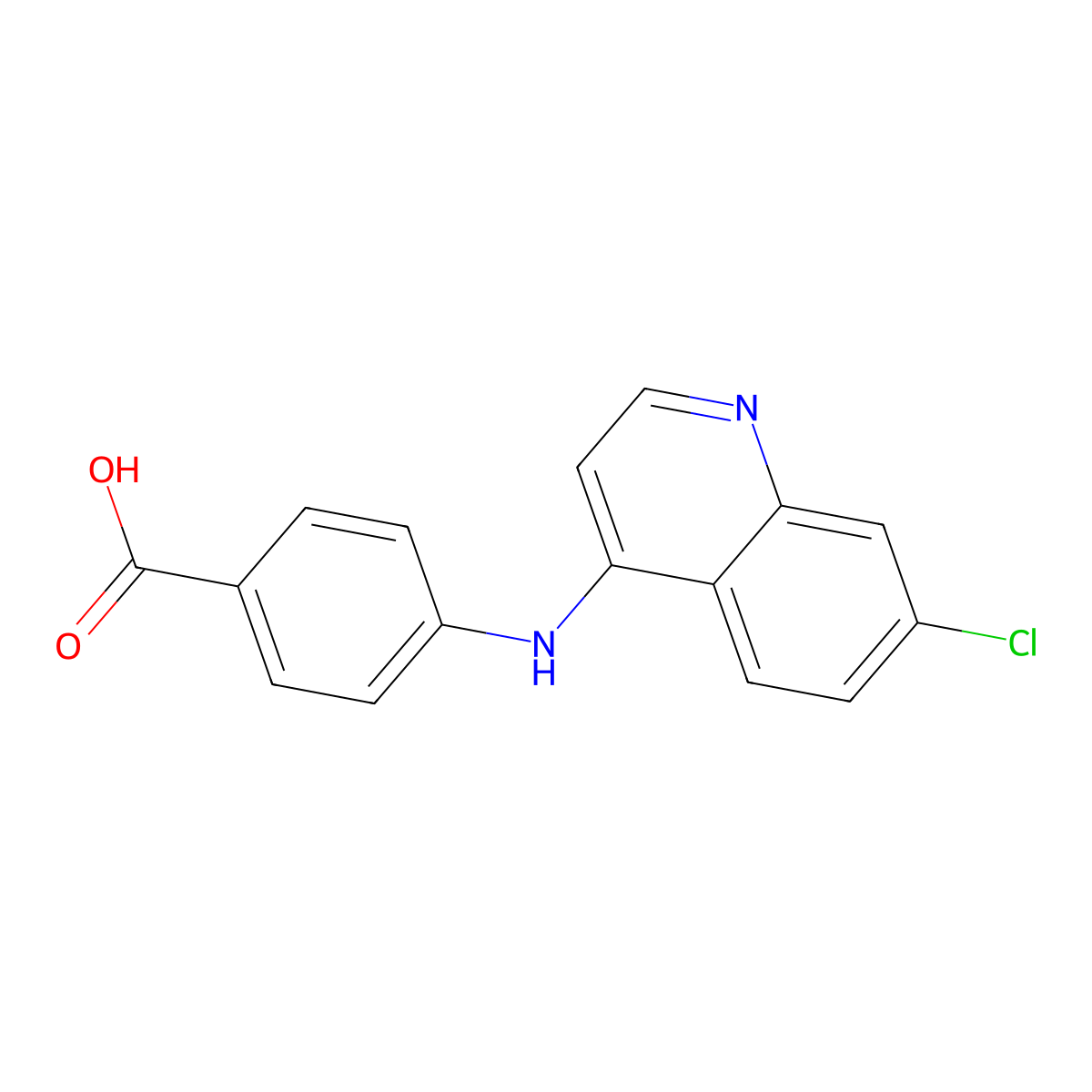 4-[(7-Chloroquinolin-4-yl)amino]benzoic acid molecular structure, CAS 50534-13-9