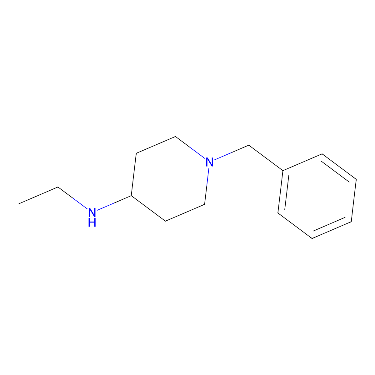1-benzyl-N-ethylpiperidin-4-amine molecular structure, CAS 50534-24-2