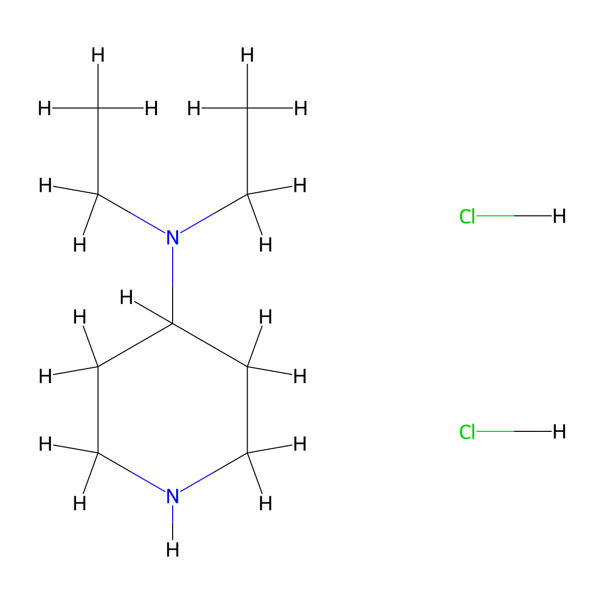 N,N-diethylpiperidin-4-amine dihydrochloride molecular structure, CAS 50534-25-3