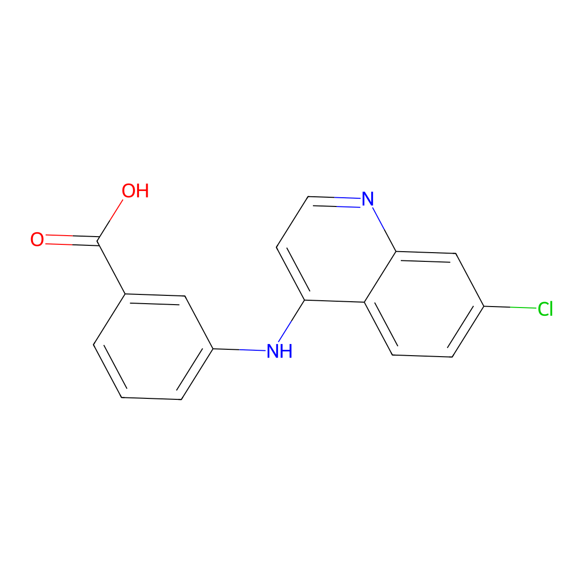3-[(7-Chloroquinolin-4-yl)amino]benzoic acid molecular structure, CAS 50534-30-0