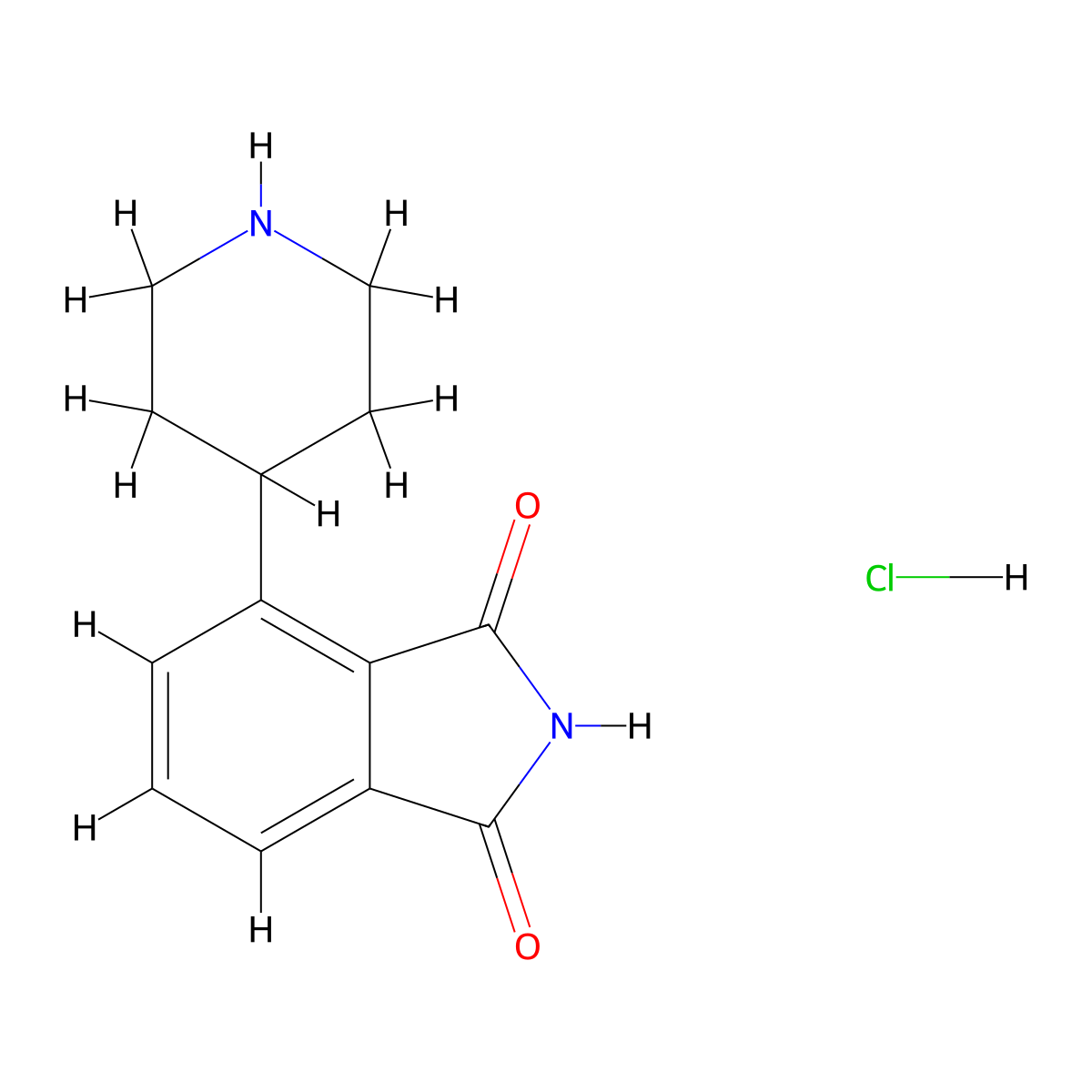 4-(Piperidin-4-yl)isoindoline-1,3-dione hydrochloride molecular structure, CAS 50534-34-4