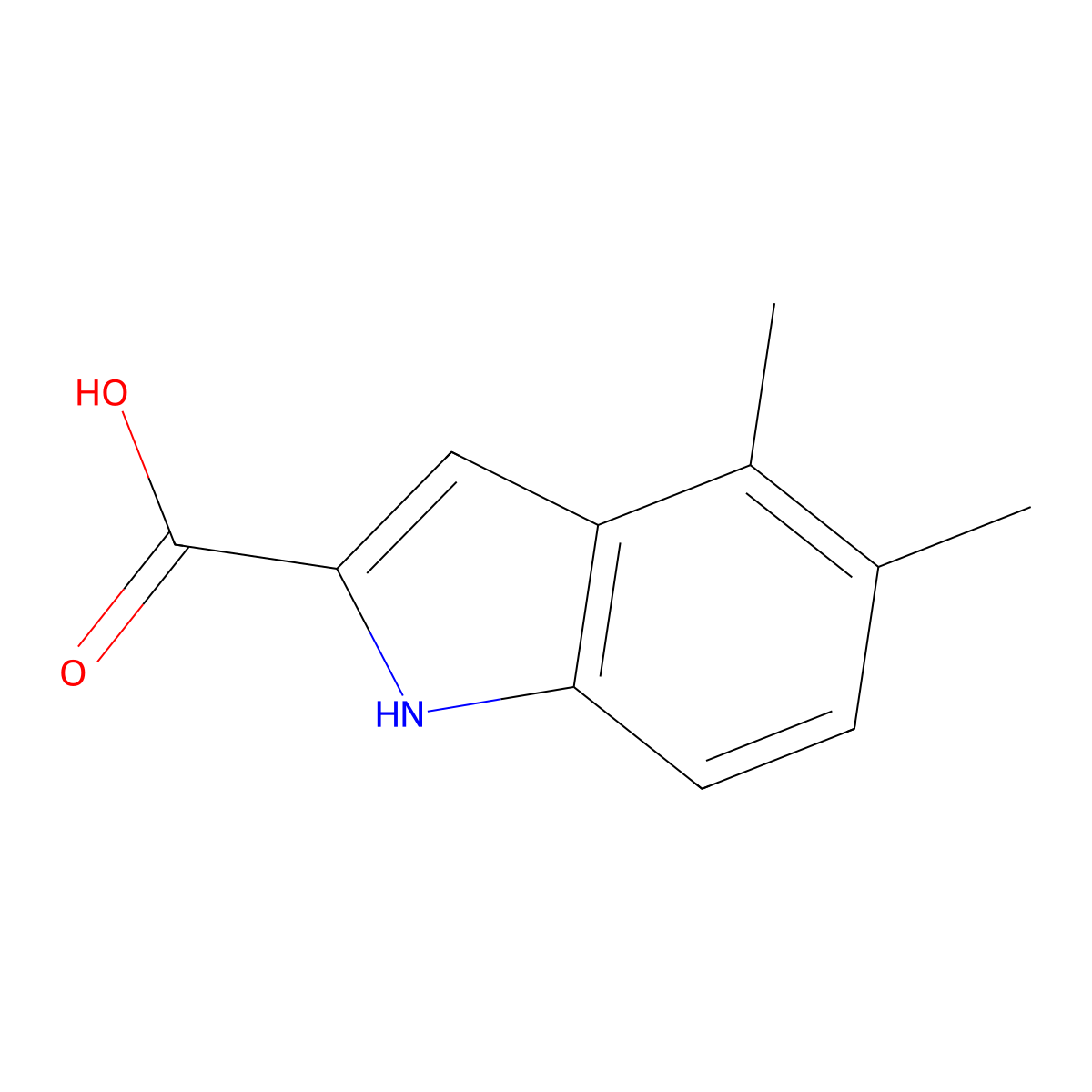 4,5-dimethyl-1H-indole-2-carboxylic acid molecular structure, CAS 50536-47-5