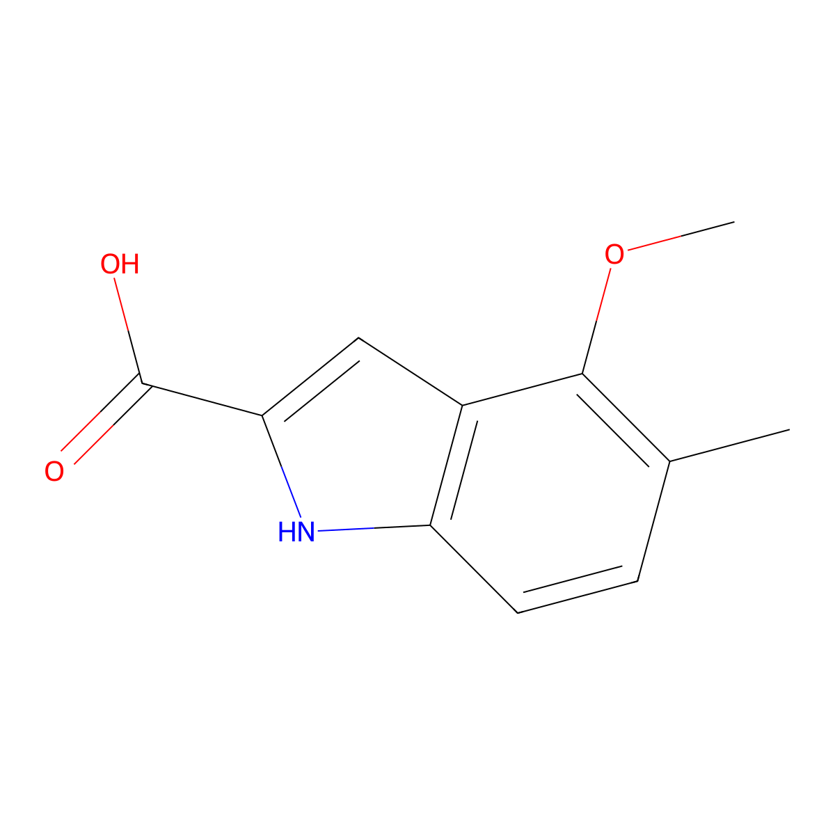 4-methoxy-5-methyl-1H-indole-2-carboxylic Acid molecular structure, CAS 50536-48-6