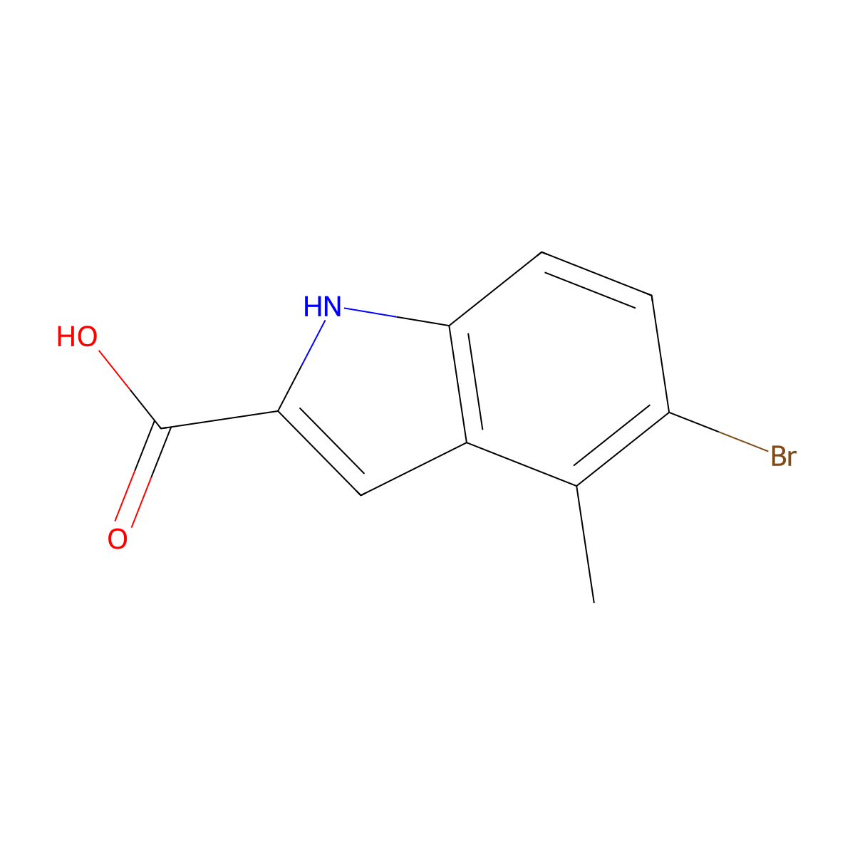 5-bromo-4-methyl-1H-indole-2-carboxylic acid molecular structure, CAS 50536-58-8