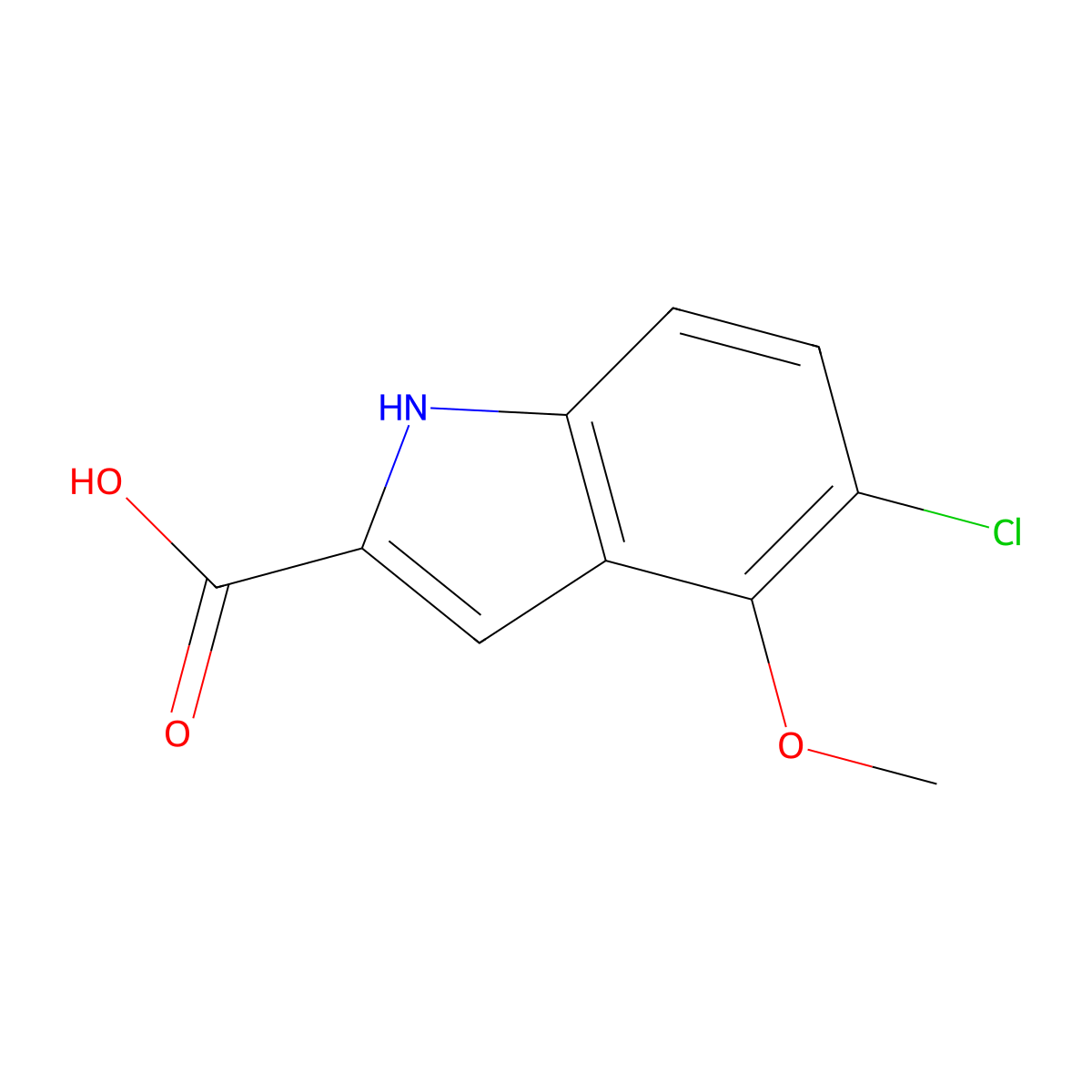 5-chloro-4-methoxy-1H-indole-2-carboxylic acid molecular structure, CAS 50536-60-2