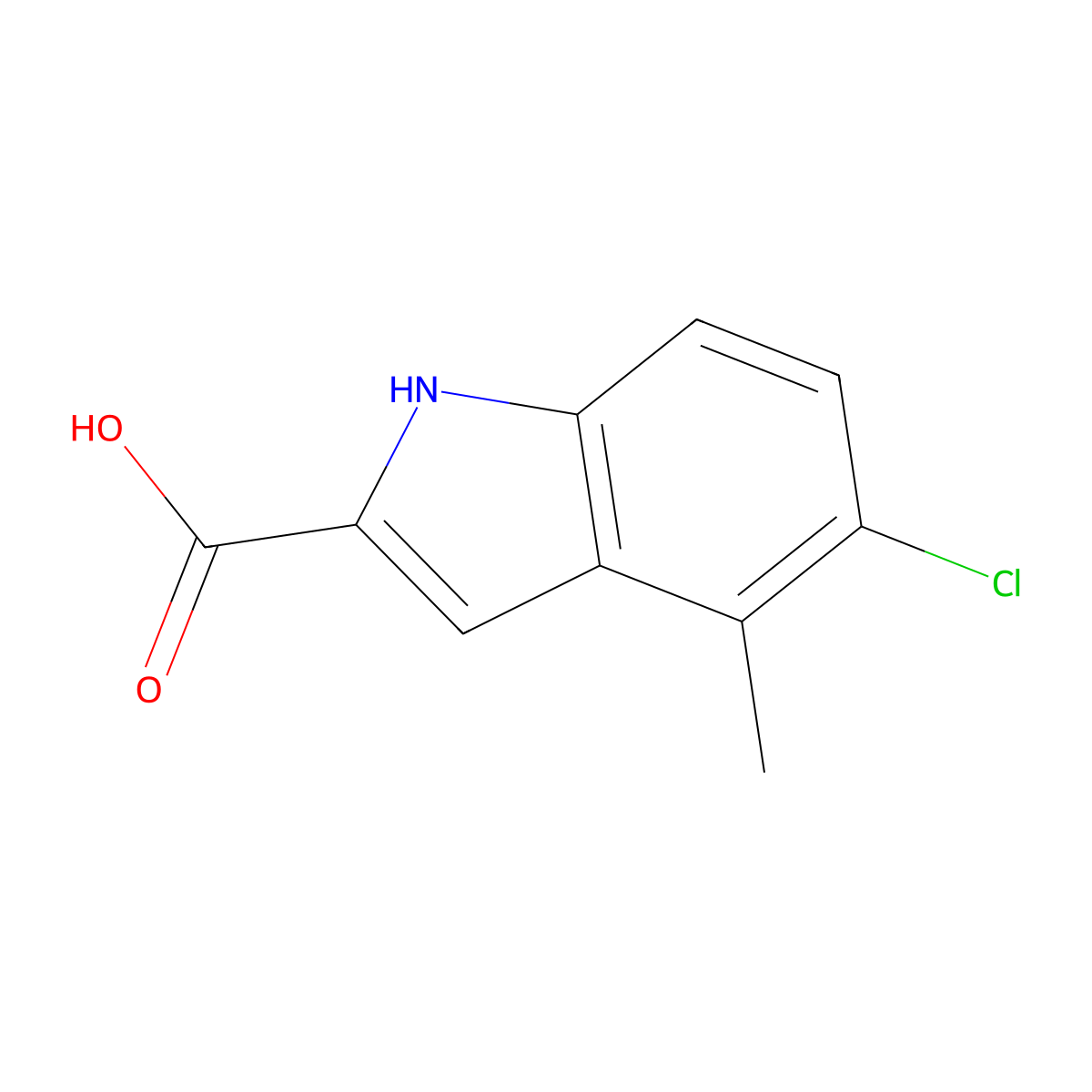 5-chloro-4-methyl-1H-indole-2-carboxylic acid molecular structure, CAS 50536-61-3