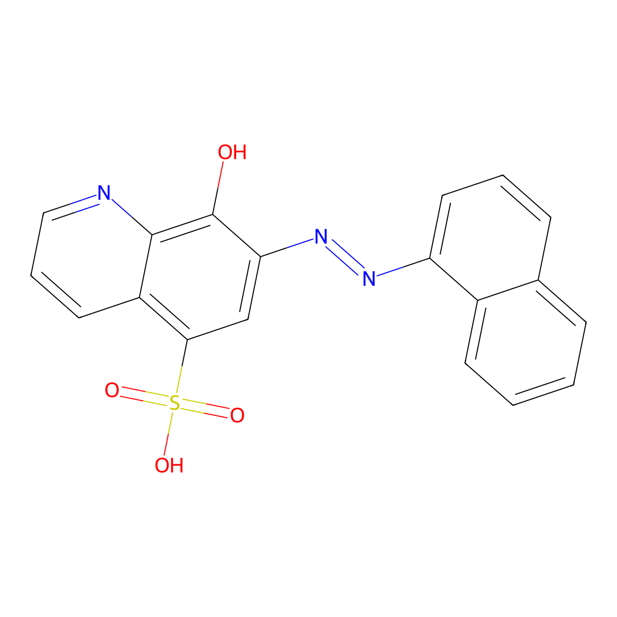 5-Quinolinesulfonic acid, 8-hydroxy-7-(2-(1-naphthalenyl)diazenyl)- molecular structure, CAS 50539-65-6