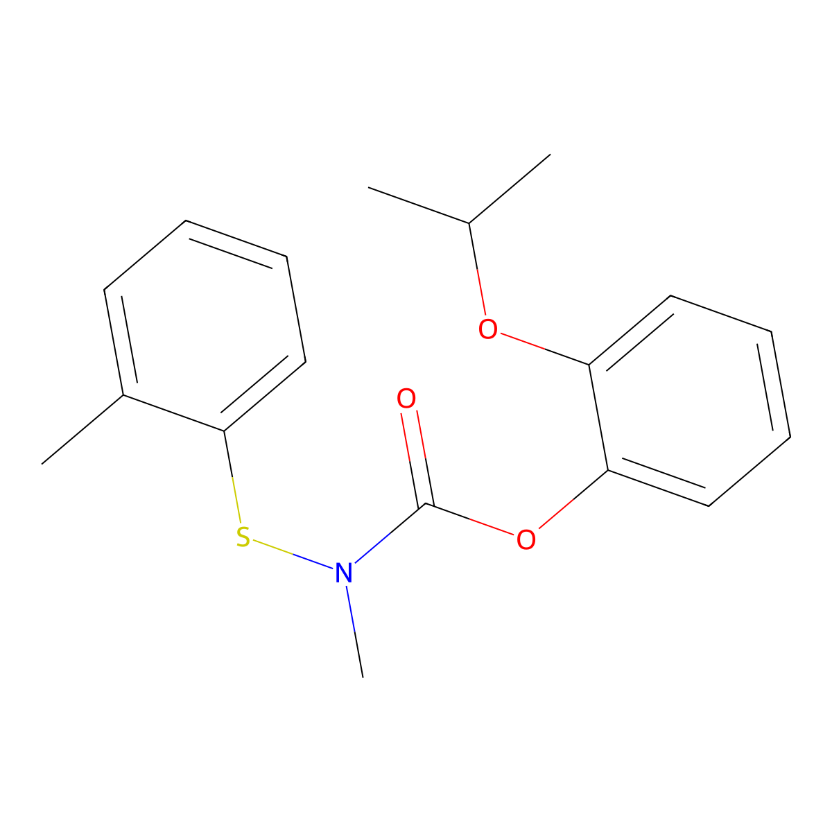 Carbamic acid, methyl((2-methylphenyl)thio)-, o-isopropoxyphenyl ester molecular structure, CAS 50539-85-0