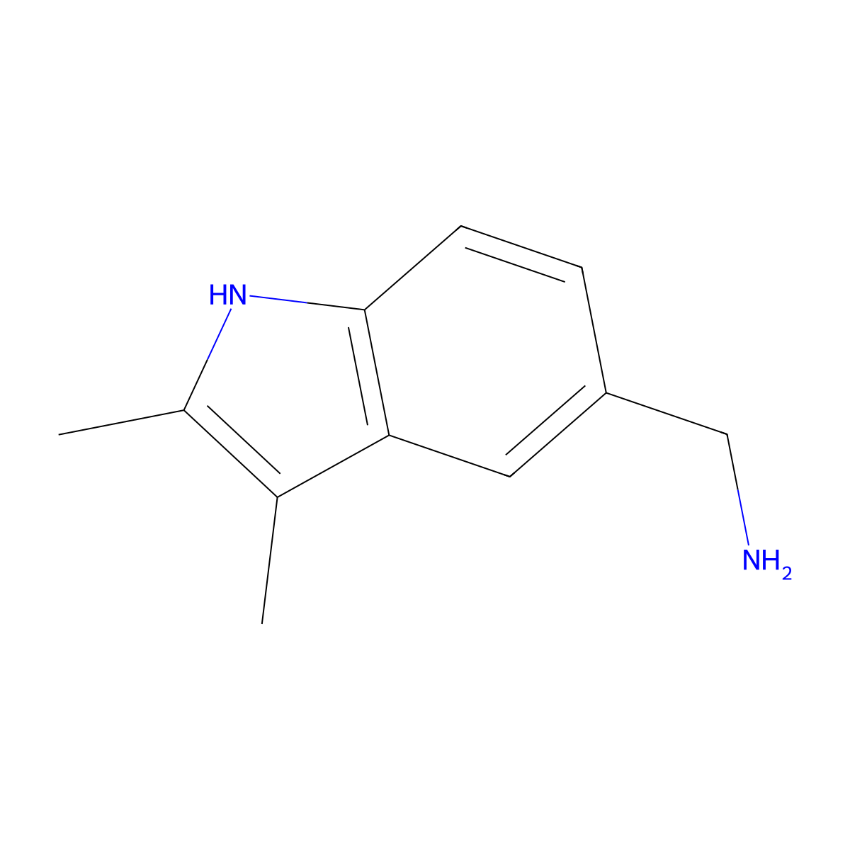 (2,3-dimethyl-1H-indol-5-yl)methanamine molecular structure, CAS 5054-94-4