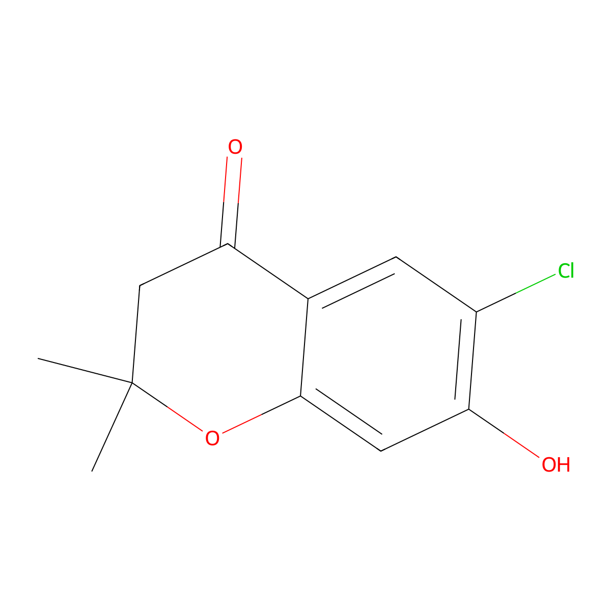 6-Chloro-7-hydroxy-2,2-dimethyl-2,3-dihydro-4H-chromen-4-one molecular structure, CAS 50544-46-2