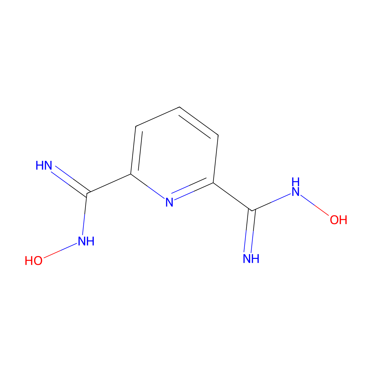 N2,N6-Dihydroxypyridine-2,6-bis(carboximidamide) molecular structure, CAS 50545-09-0