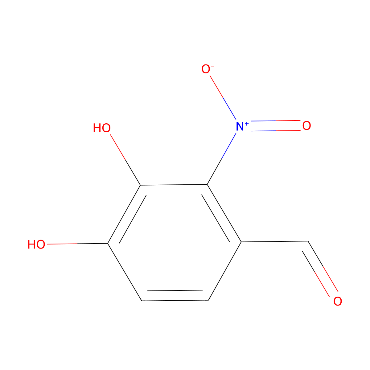 3,4-Dihydroxy-2-nitrobenzaldehyde molecular structure, CAS 50545-37-4